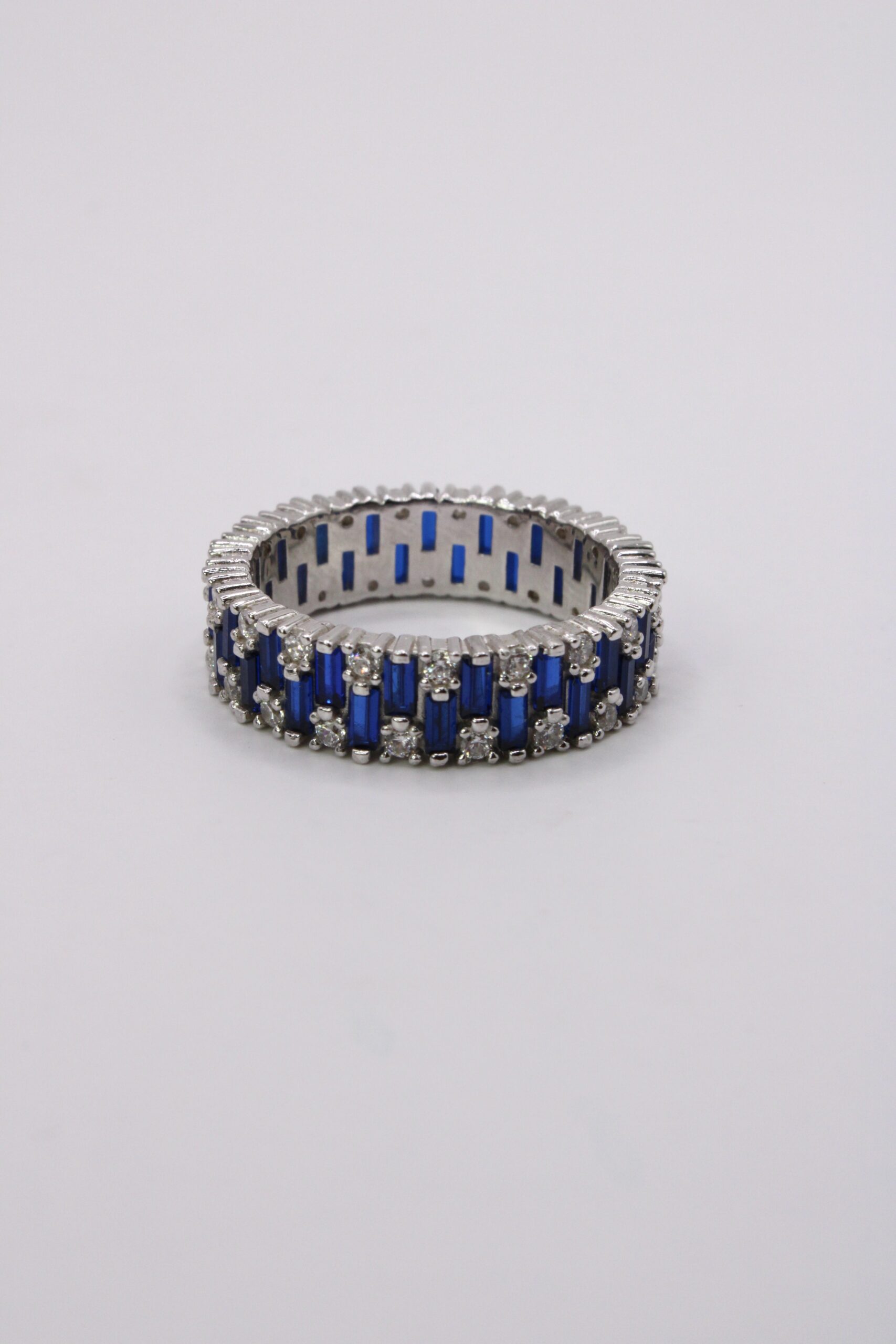 Anillo De Plata 925 Eternity Baguette