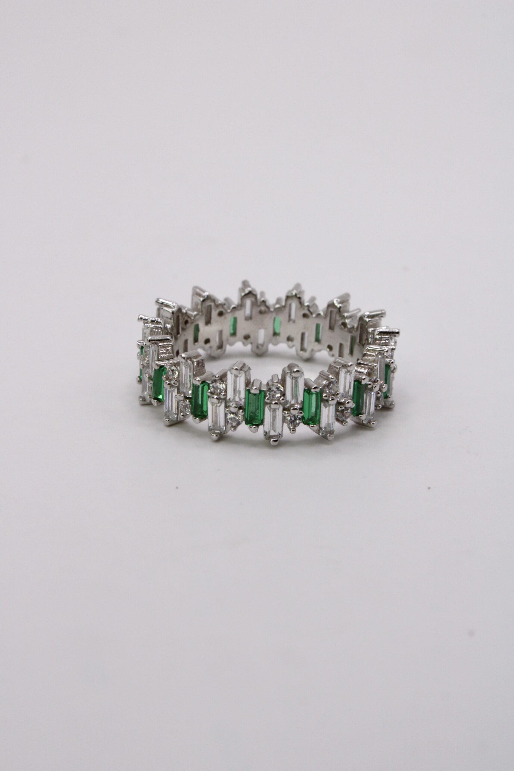Anillo De Plata 925 Eternity Baguette