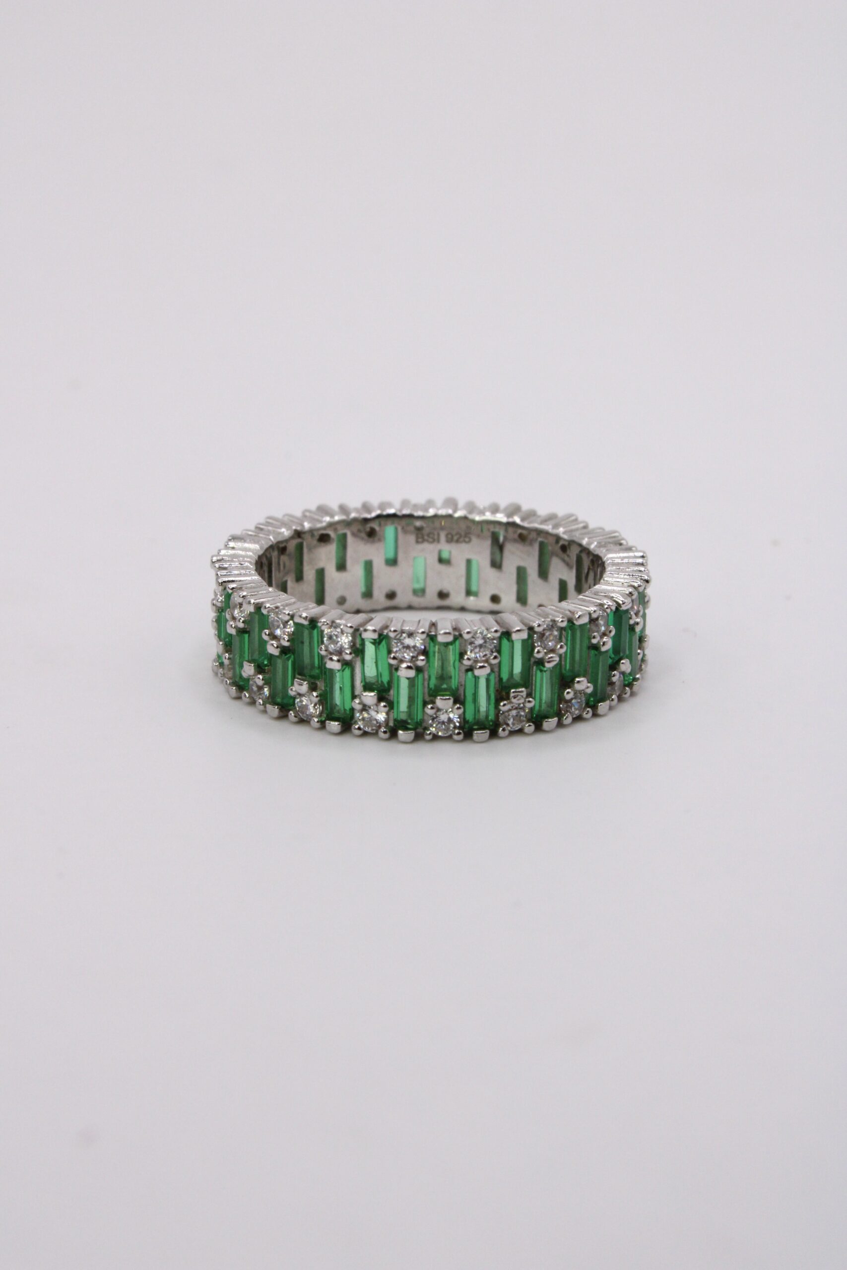 Anillo De Plata 925 Eternity Baguette y Zirconias