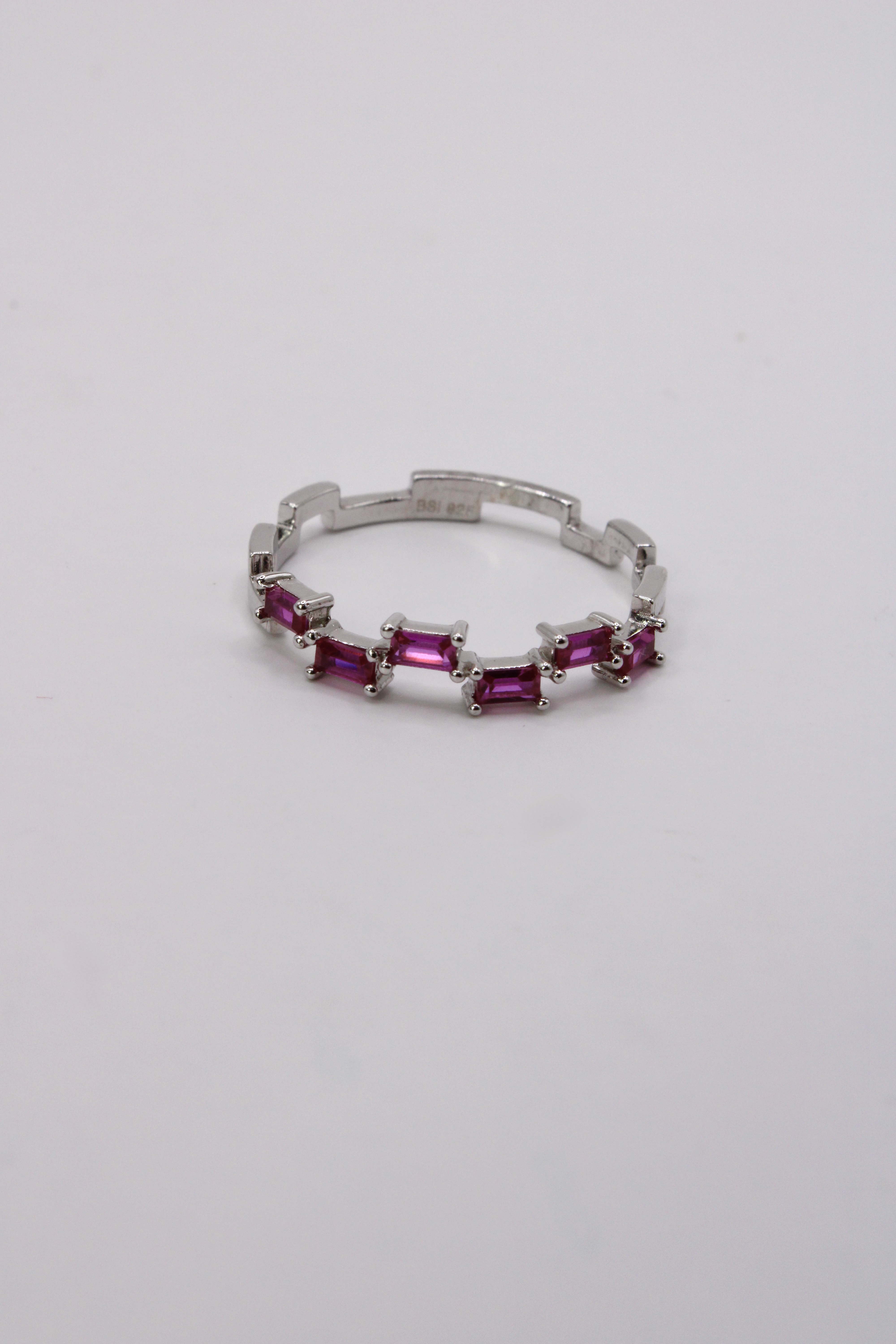 Anillo De Plata 925 Semi Eternity