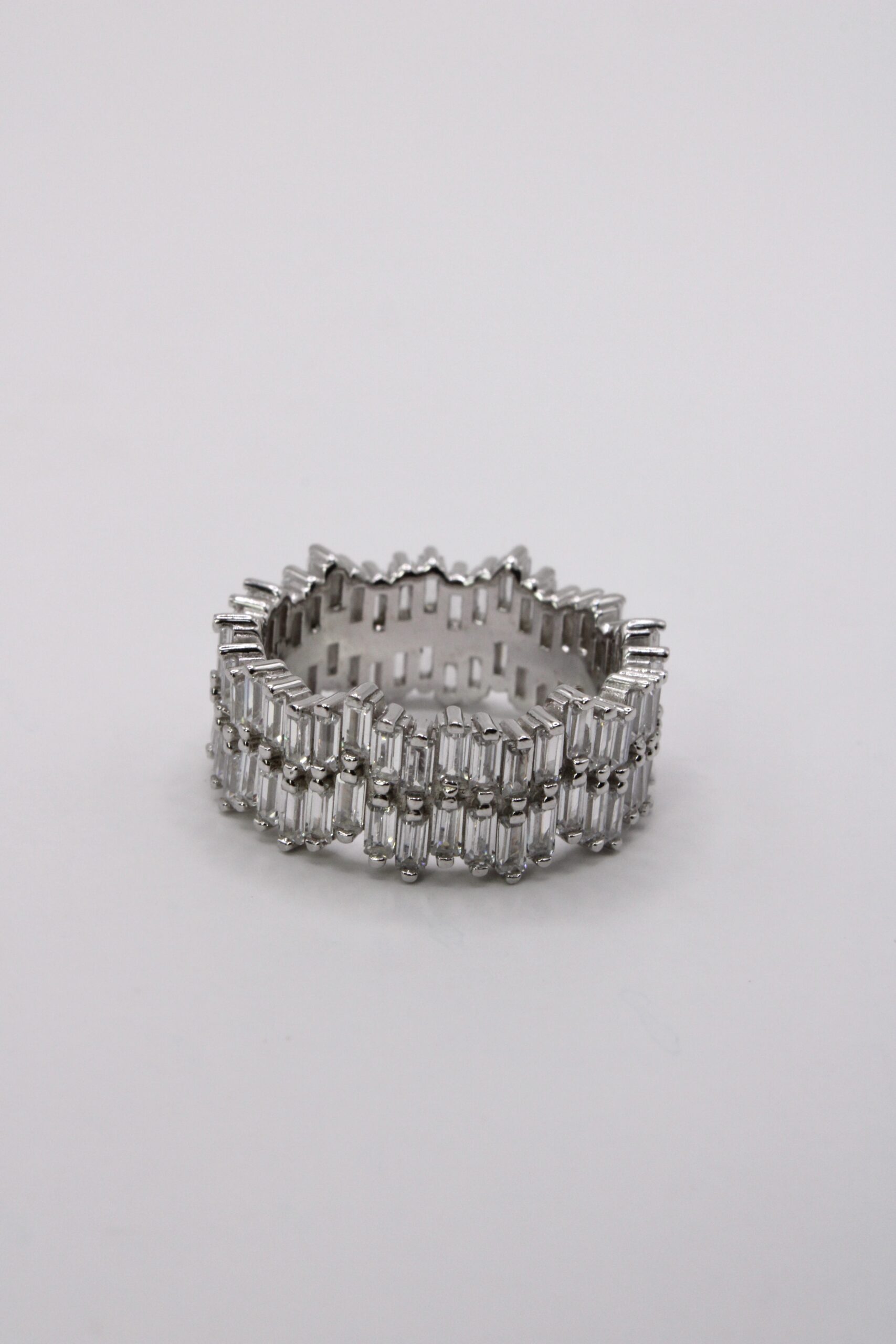Anillo De Plata 925 Eternity Doble Hilera