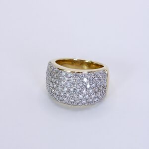 Anillo De Oro 14k Statement Con Diamantes Naturales
