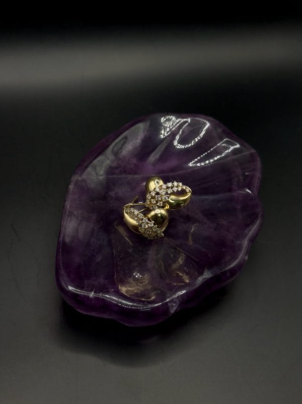 Aritos Oro 14k Con Diamantes