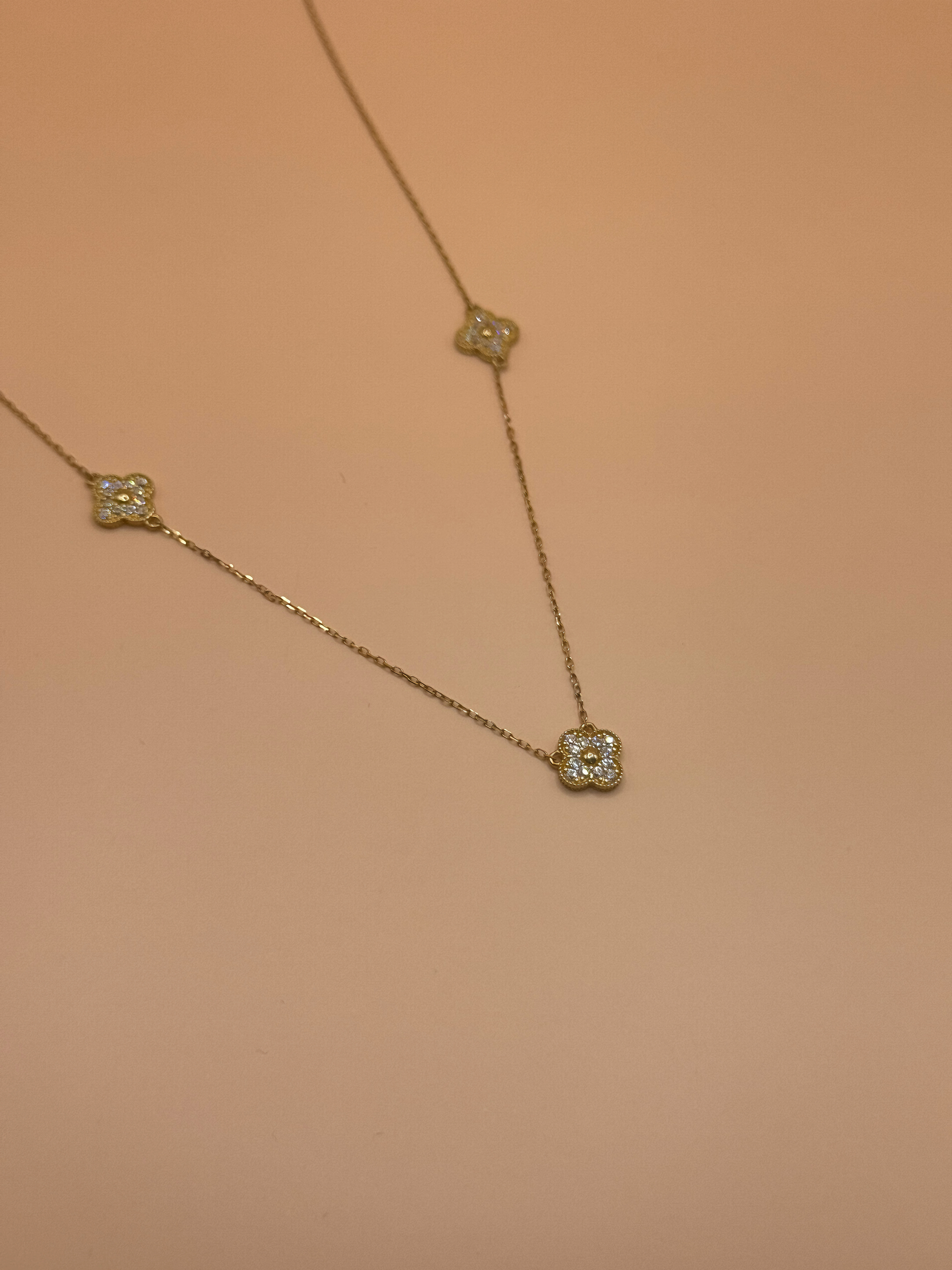 Cadena De Oro Flor 14k