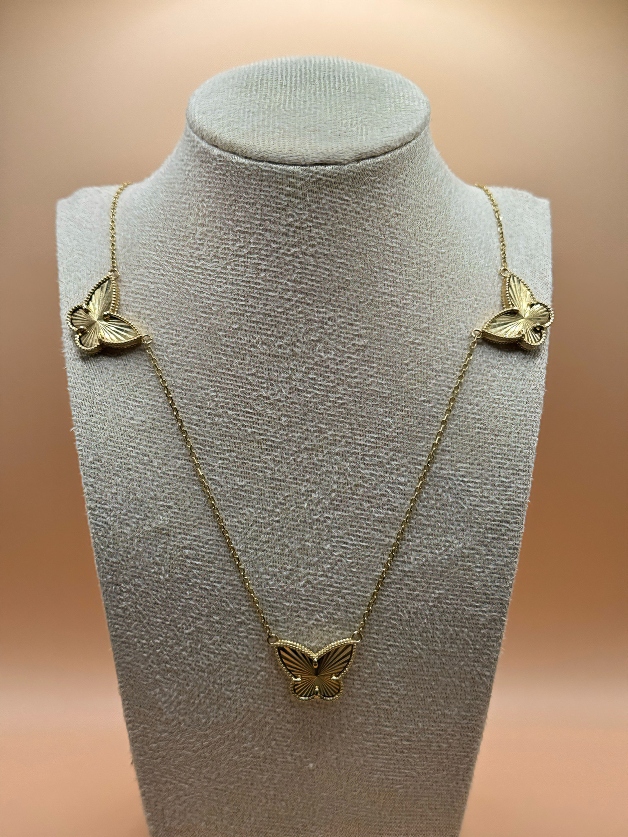 Cadena De Oro 14k Mariposa