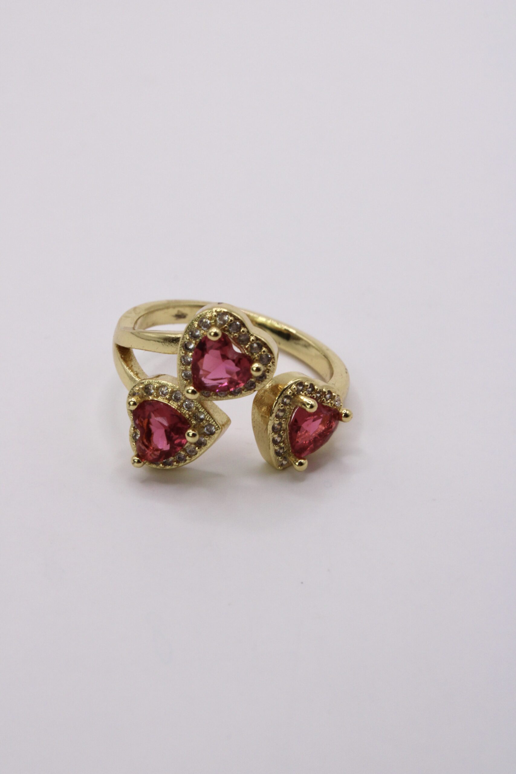 Anillo Bisuteria Corazones Rojos