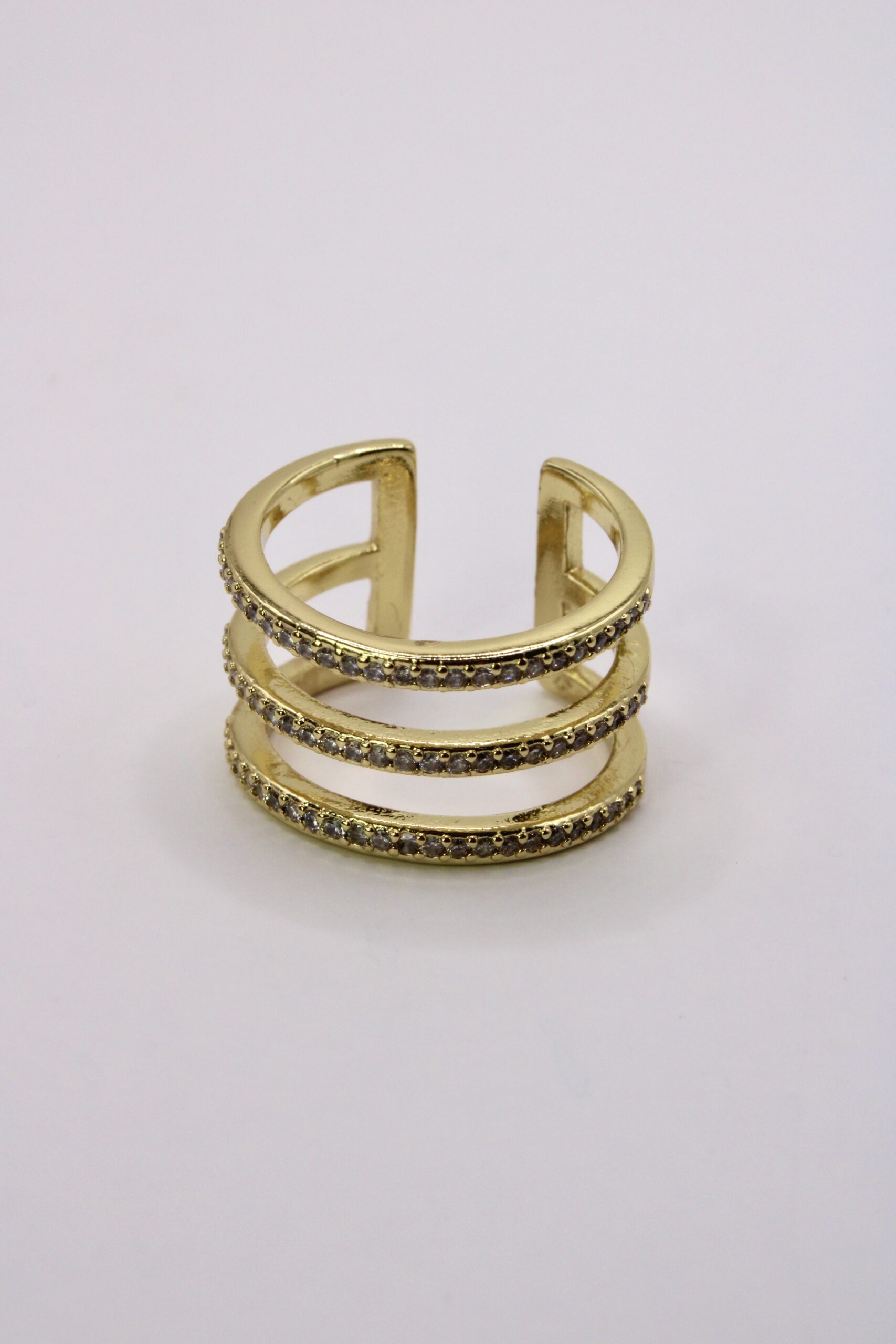 Anillo De Bisutería Tres Filas