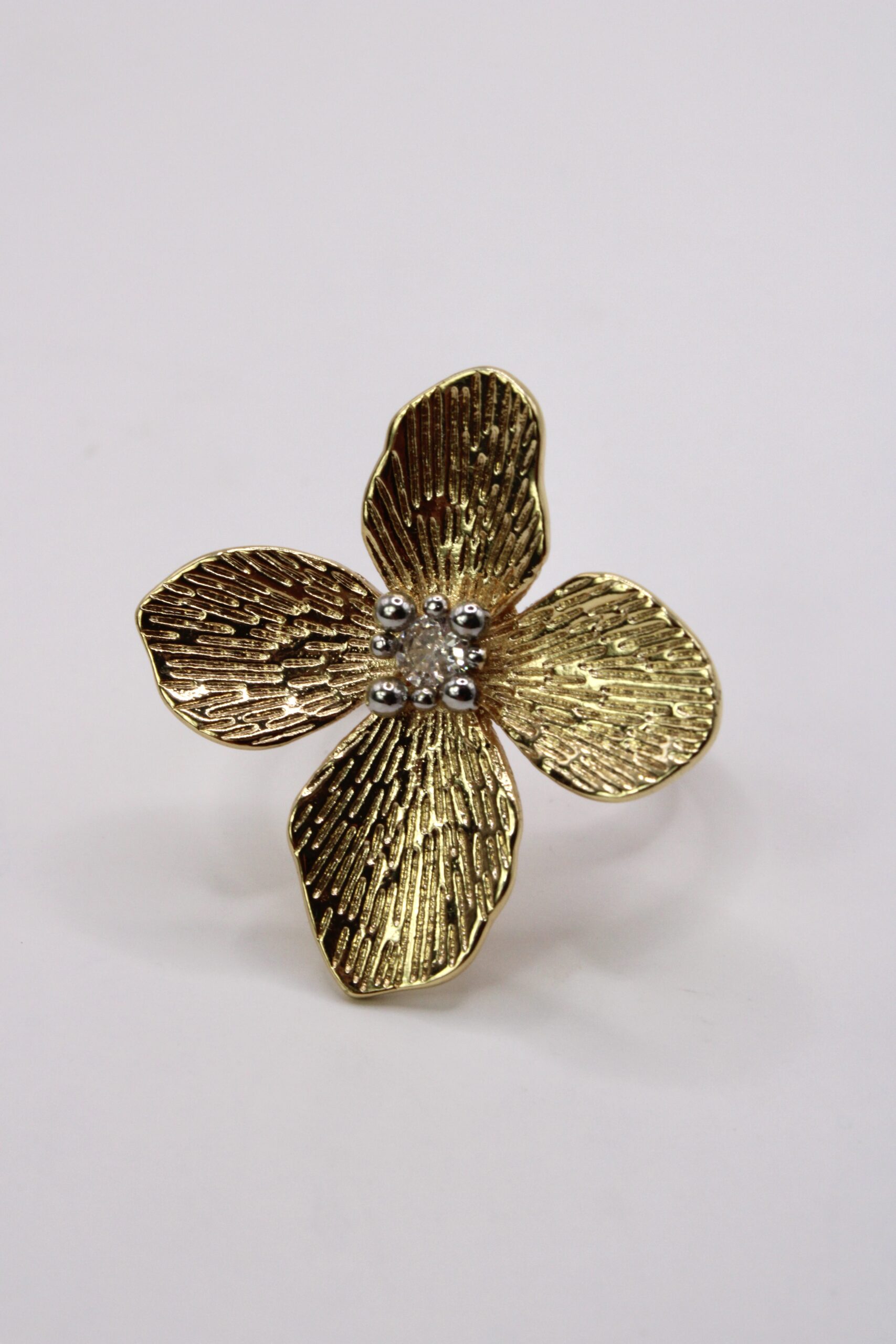 Anillo De Bisutería Estilo Flor