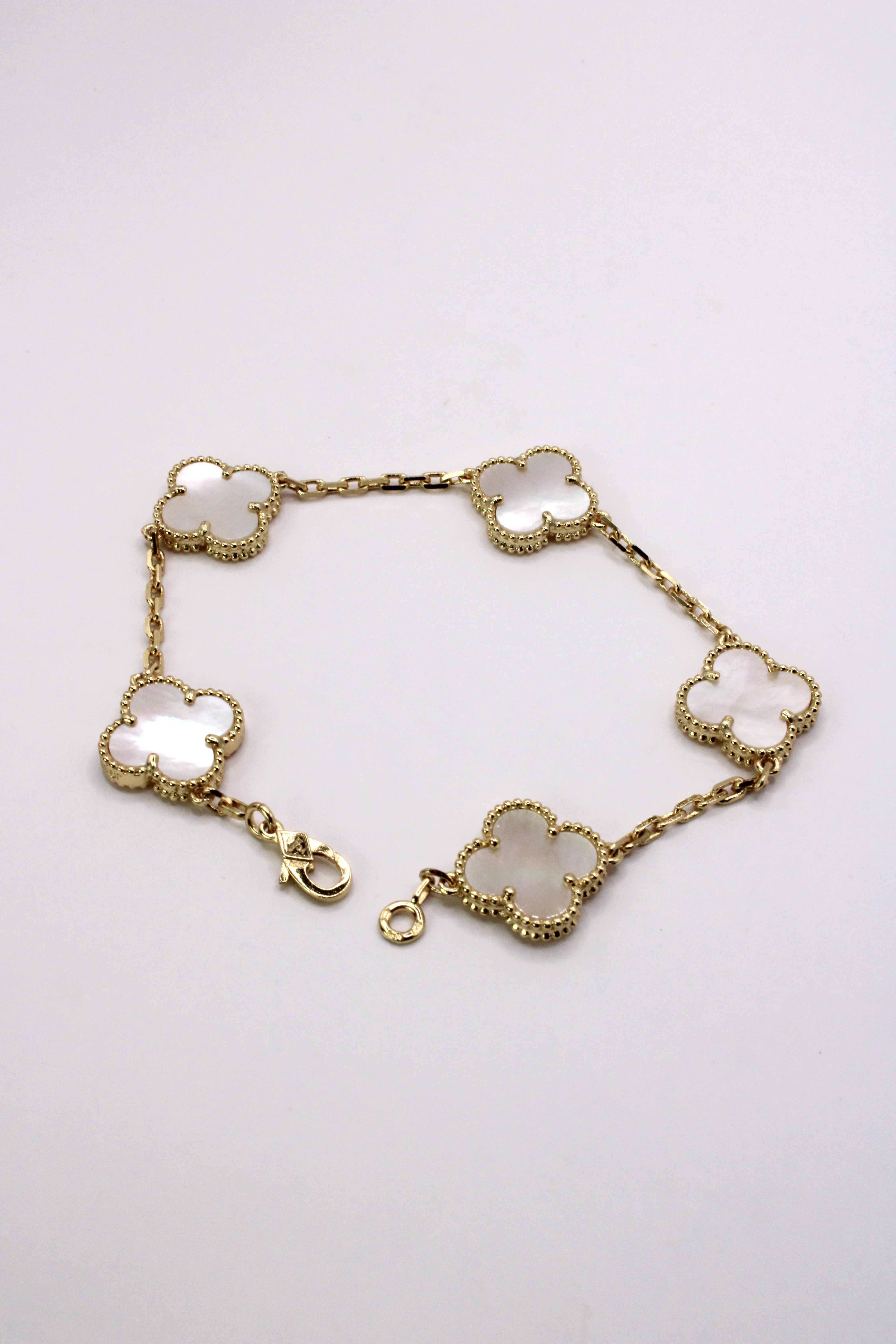 Pulsera De Trebol Plata 925 Blanca