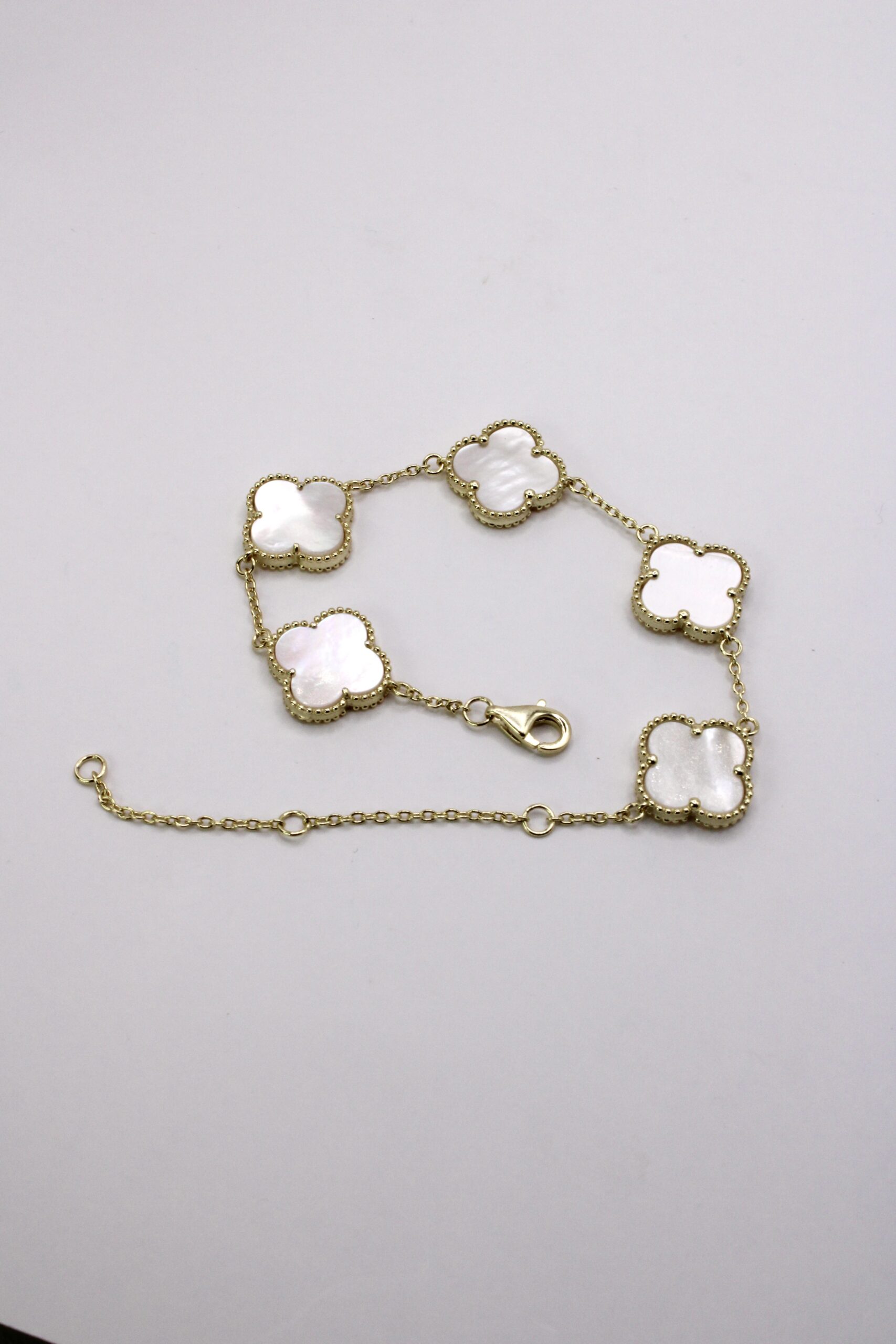 Pulsera De Trebol Plata 925 Blanca