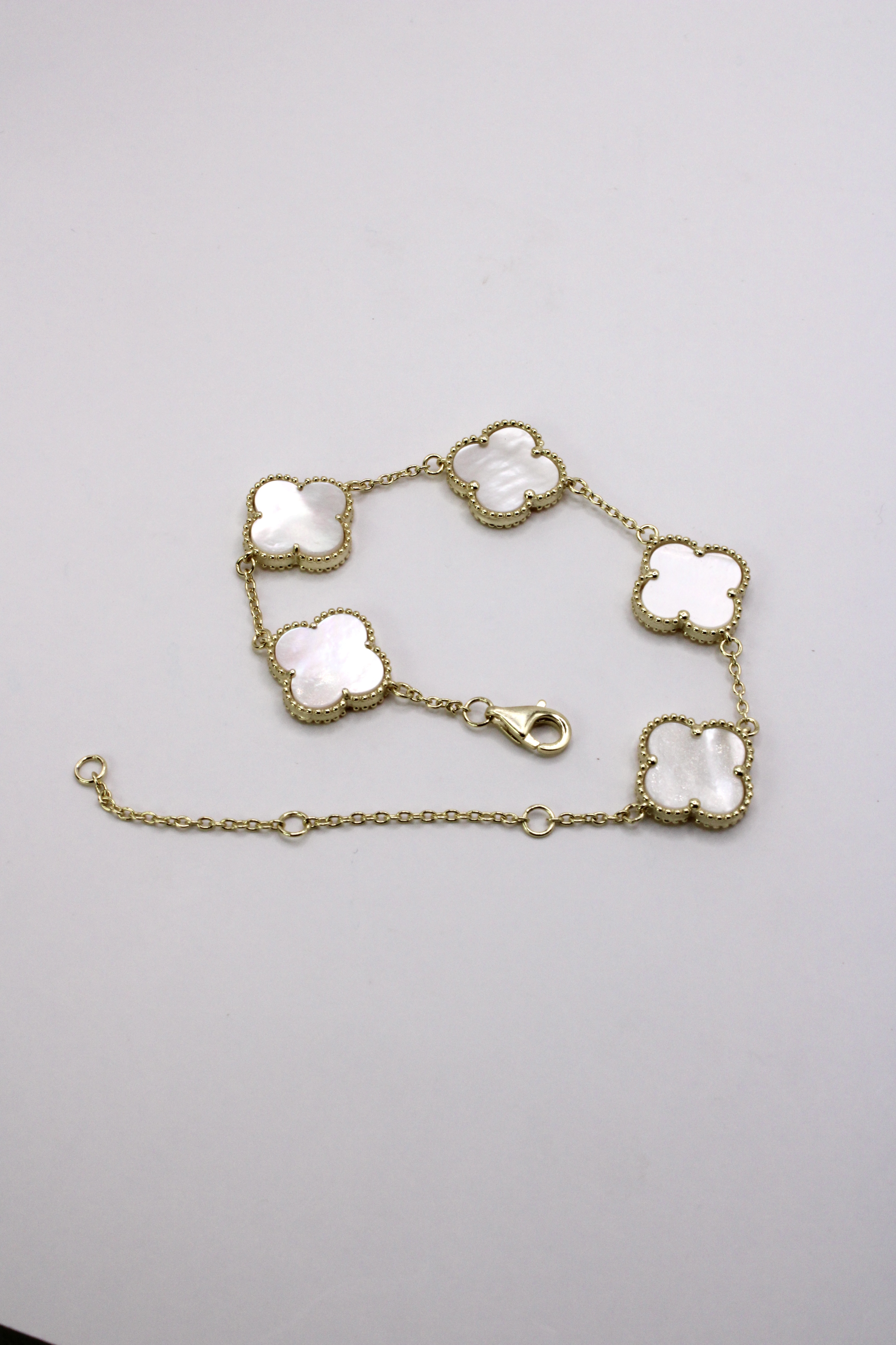 Pulsera De Trebol Plata 925 Blanca