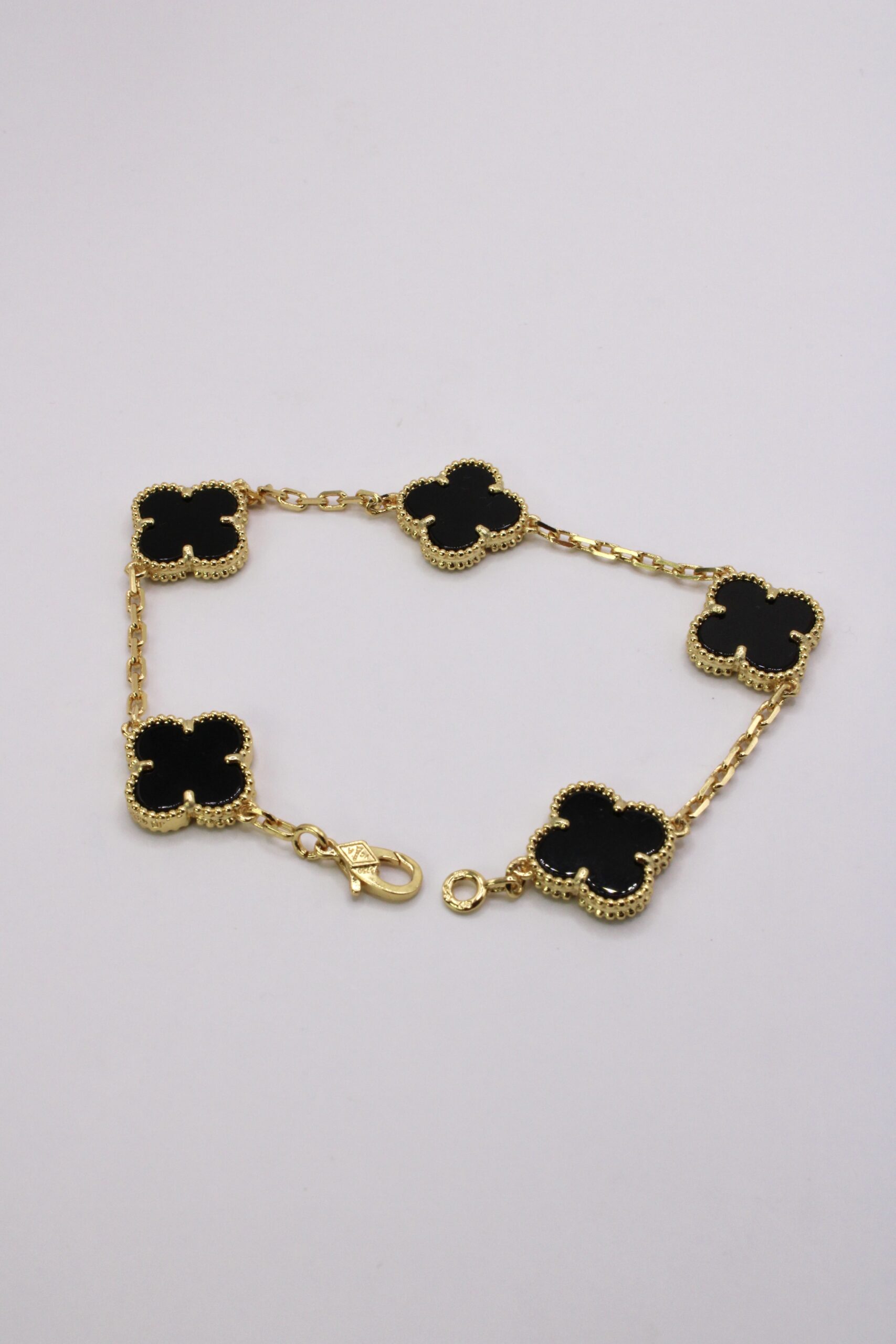 Pulsera De Trebol Plata 925 Negra