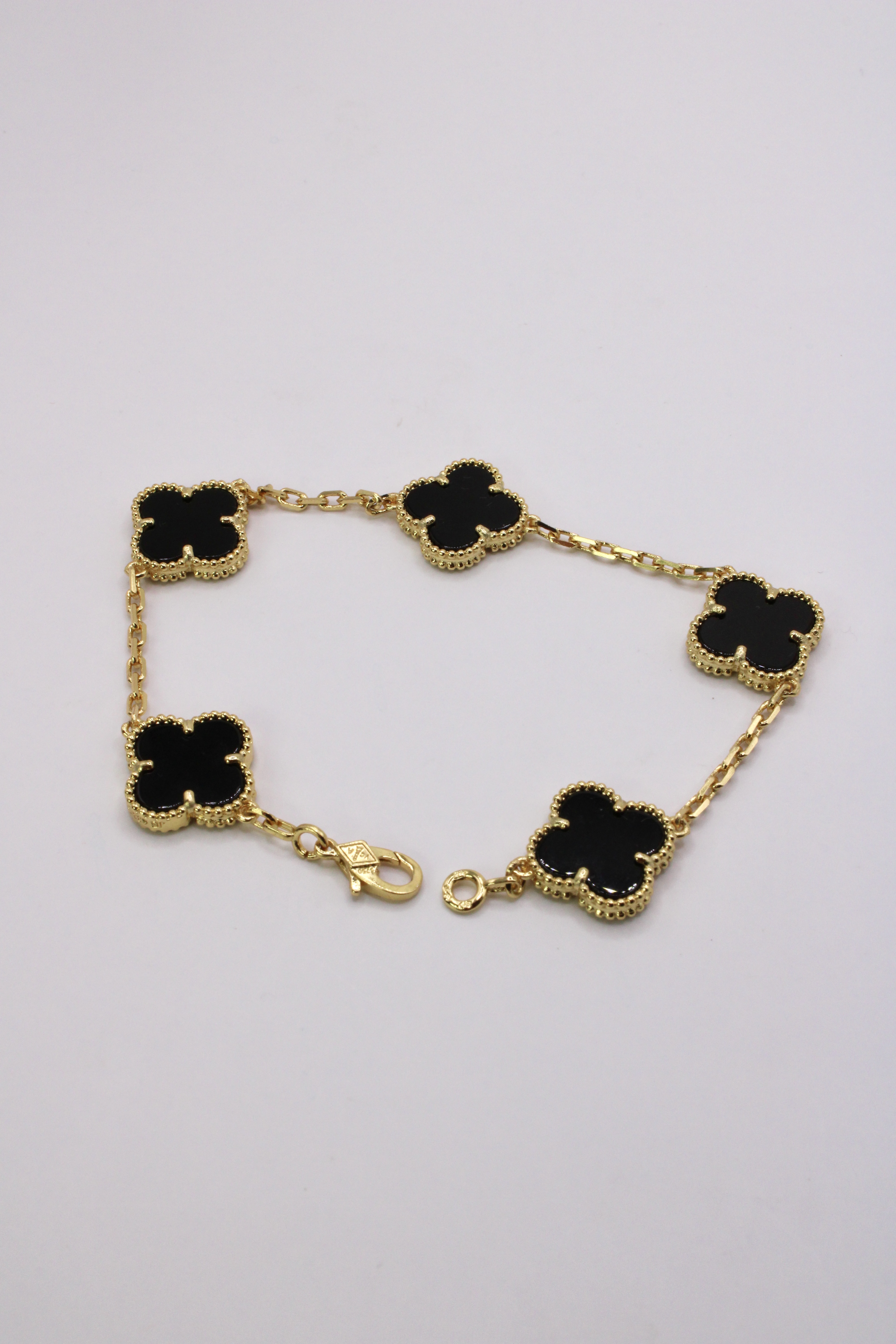 Pulsera De Trebol Plata 925 Negra