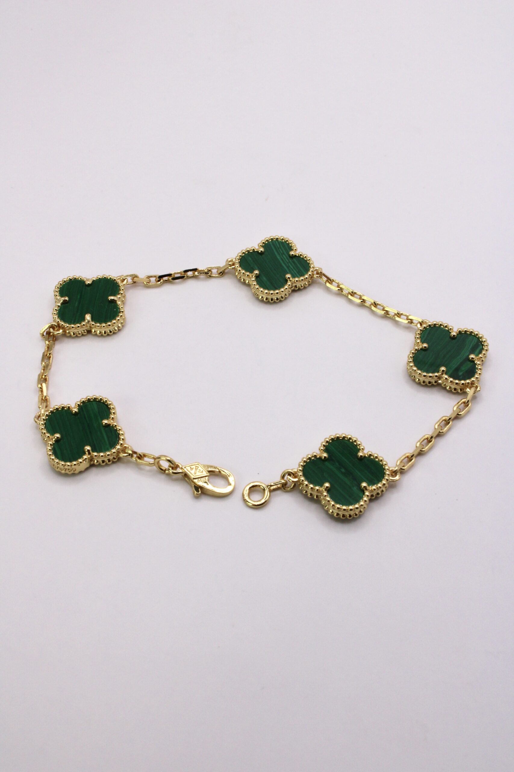 Pulsera De Trébol Plata 925 Verde