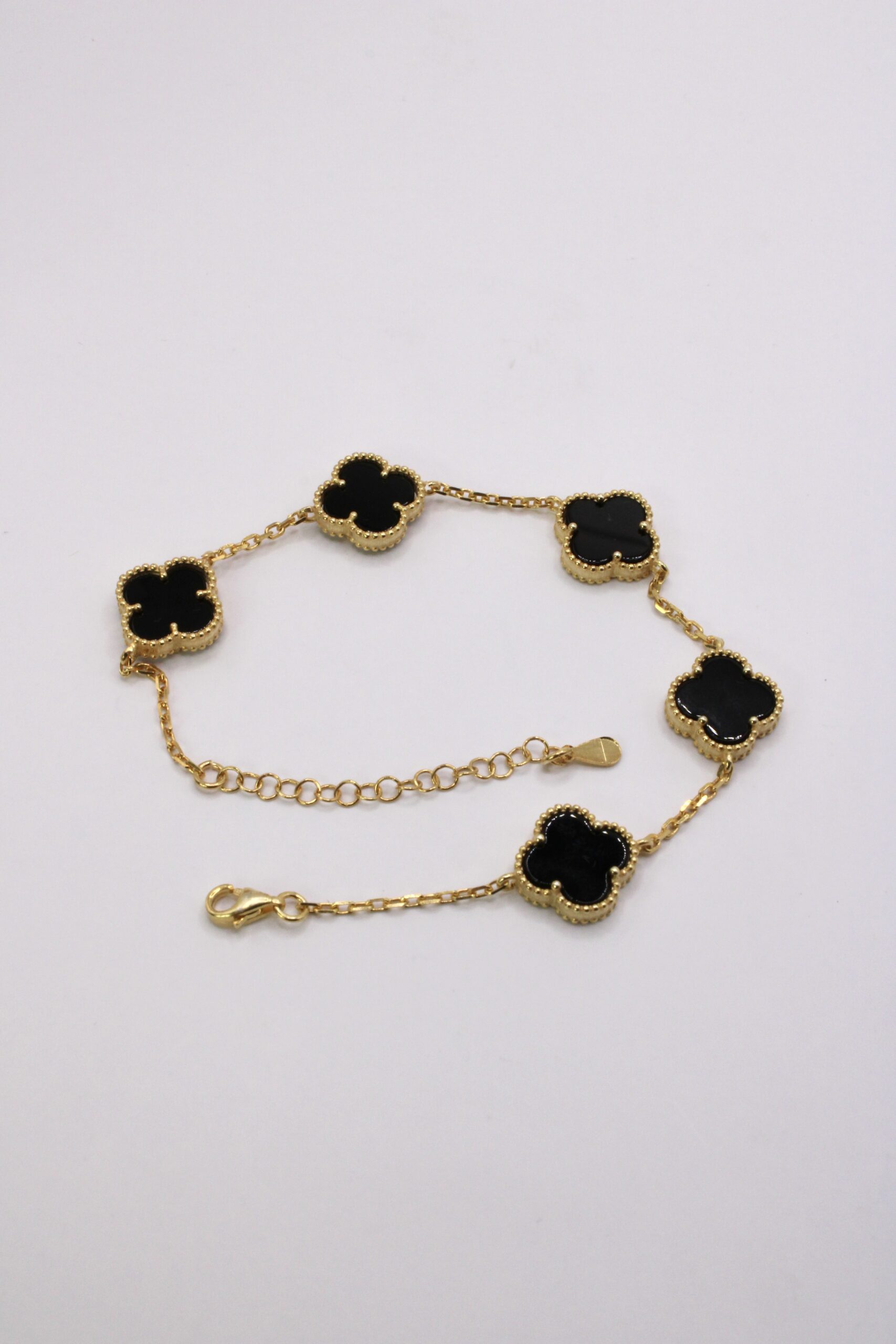 Pulsera De Trébol Plata 925 Negra