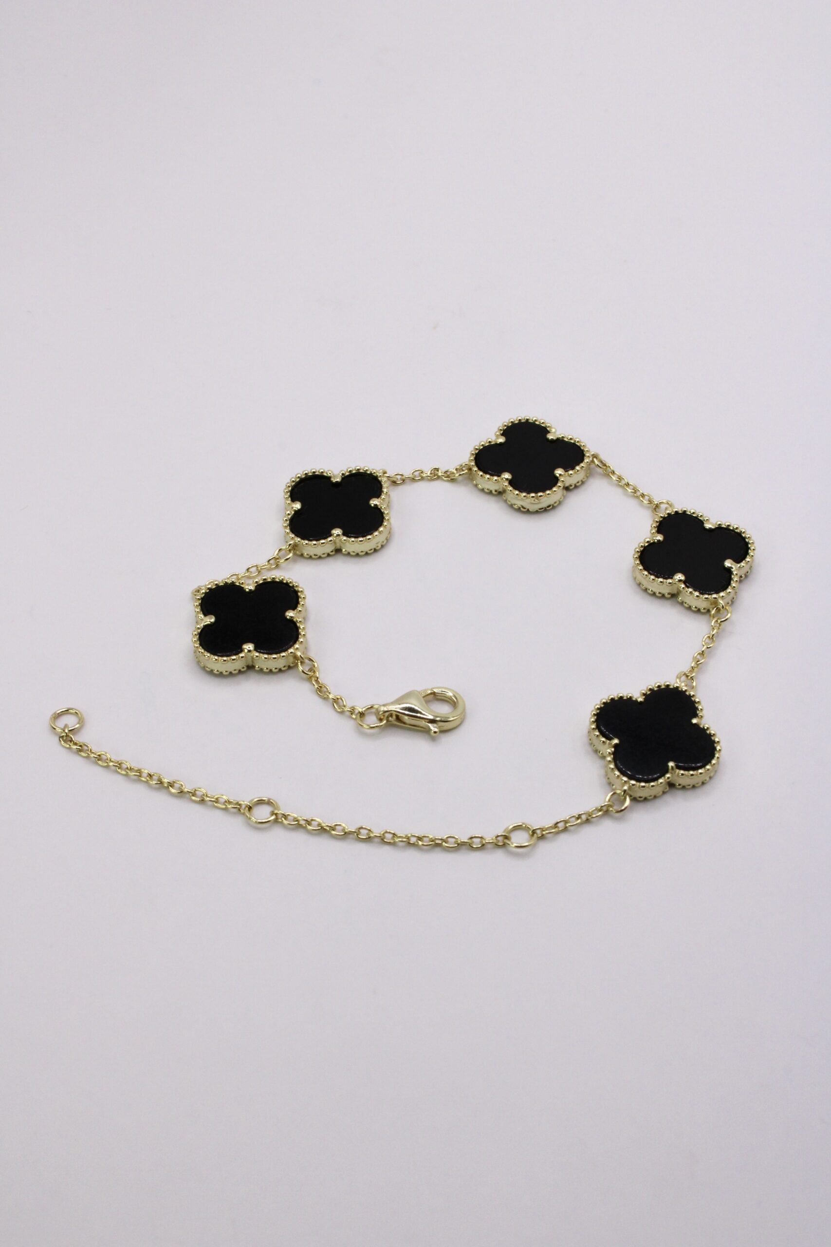 Pulsera De Trébol Plata 925 Negra
