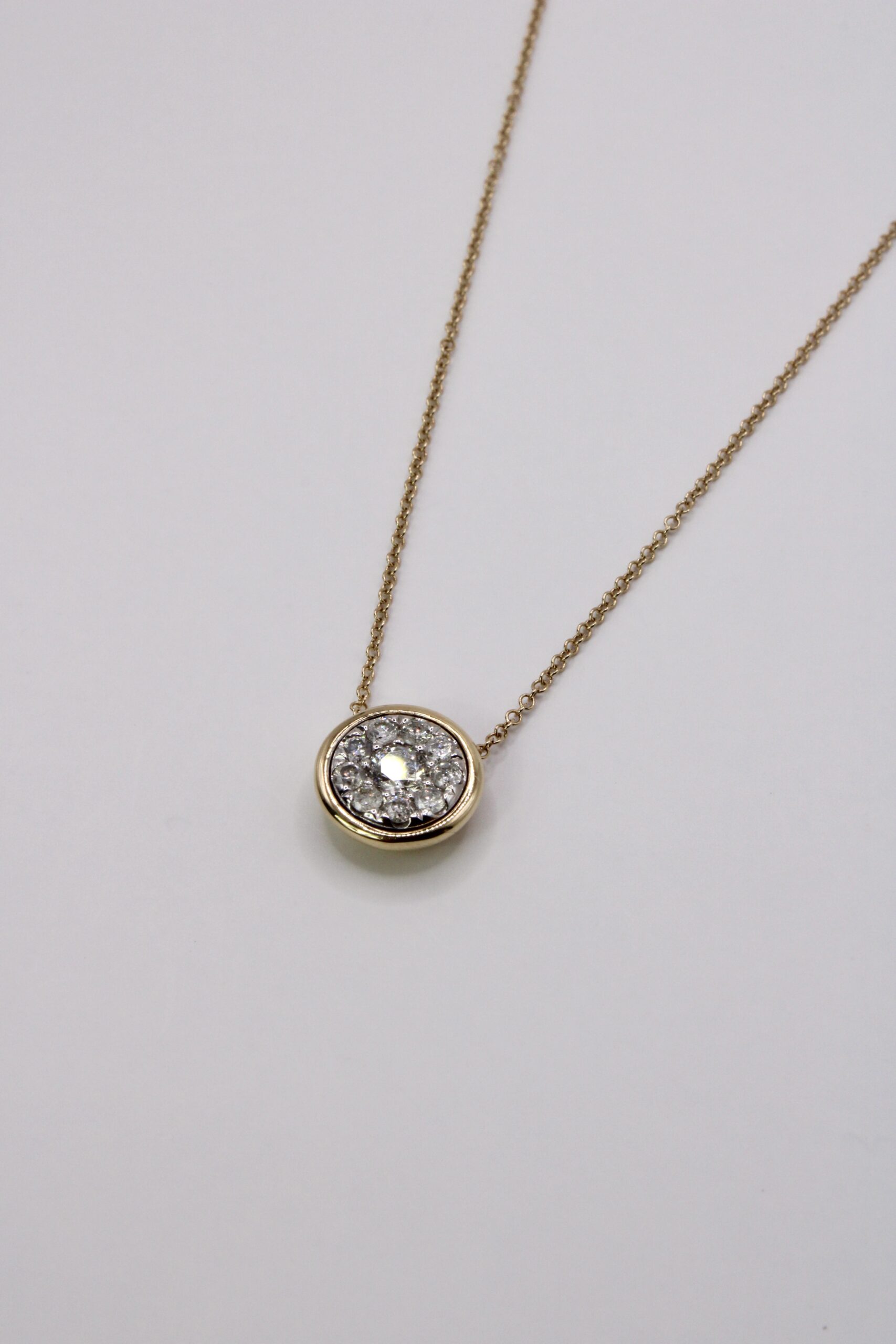 Collar Oro 14k Diamantes Naturales pavé completo