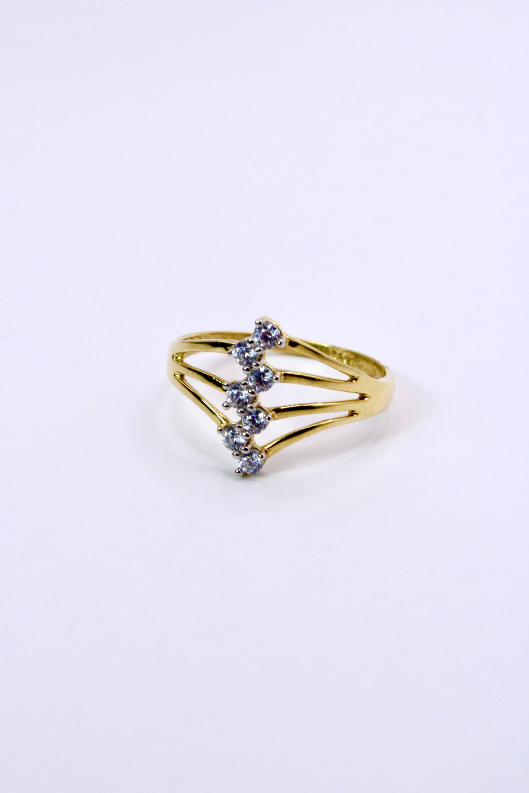 Anillo Cluster Oro 14k y Zirconias
