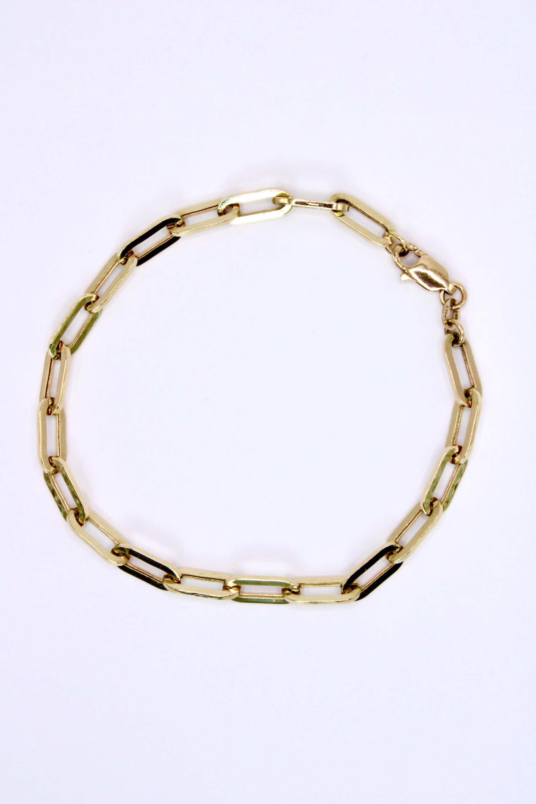 Pulsera De Oro 14k Paper Clip