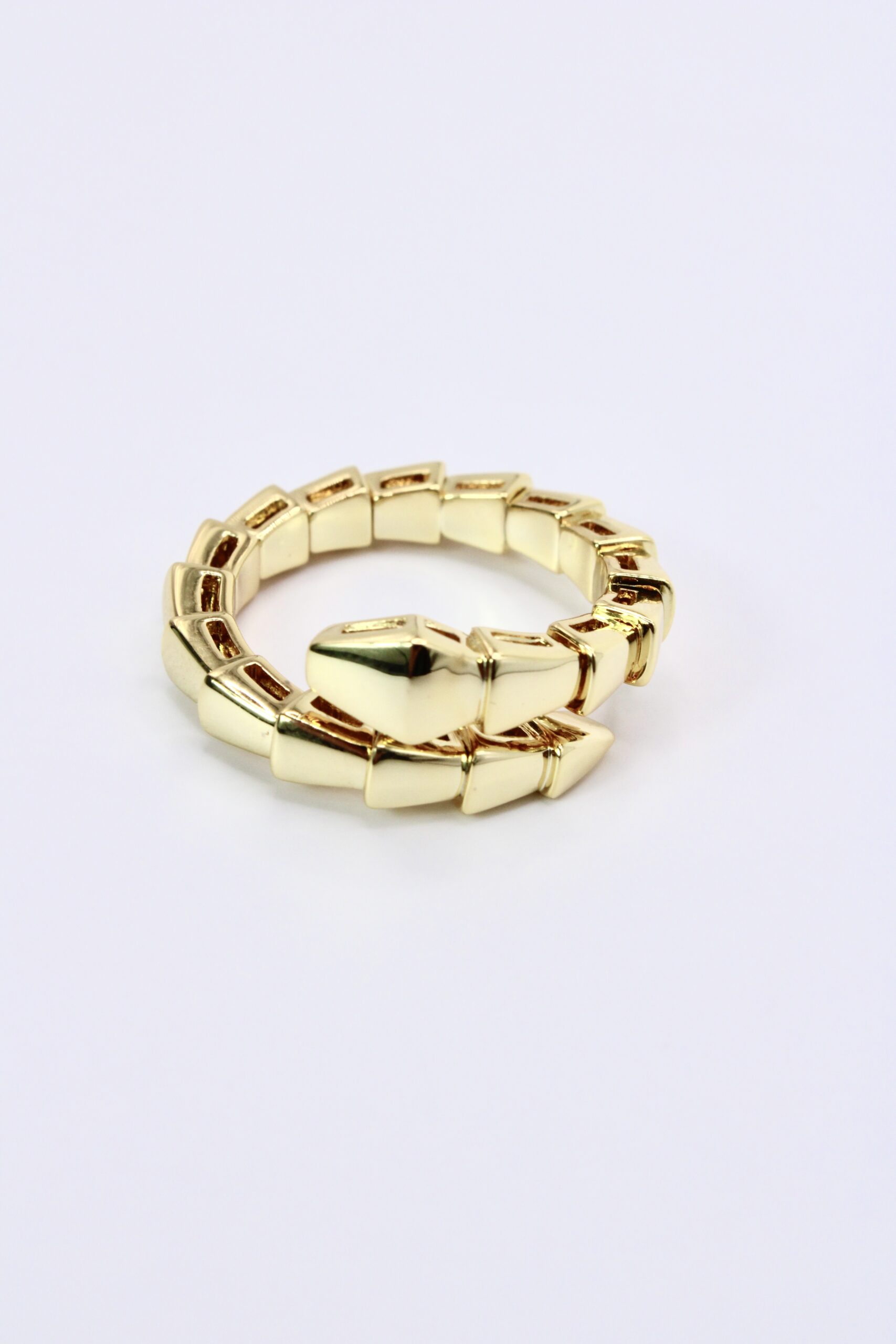 Anillo Serpiente de Plata 925 con Baño oro 18k