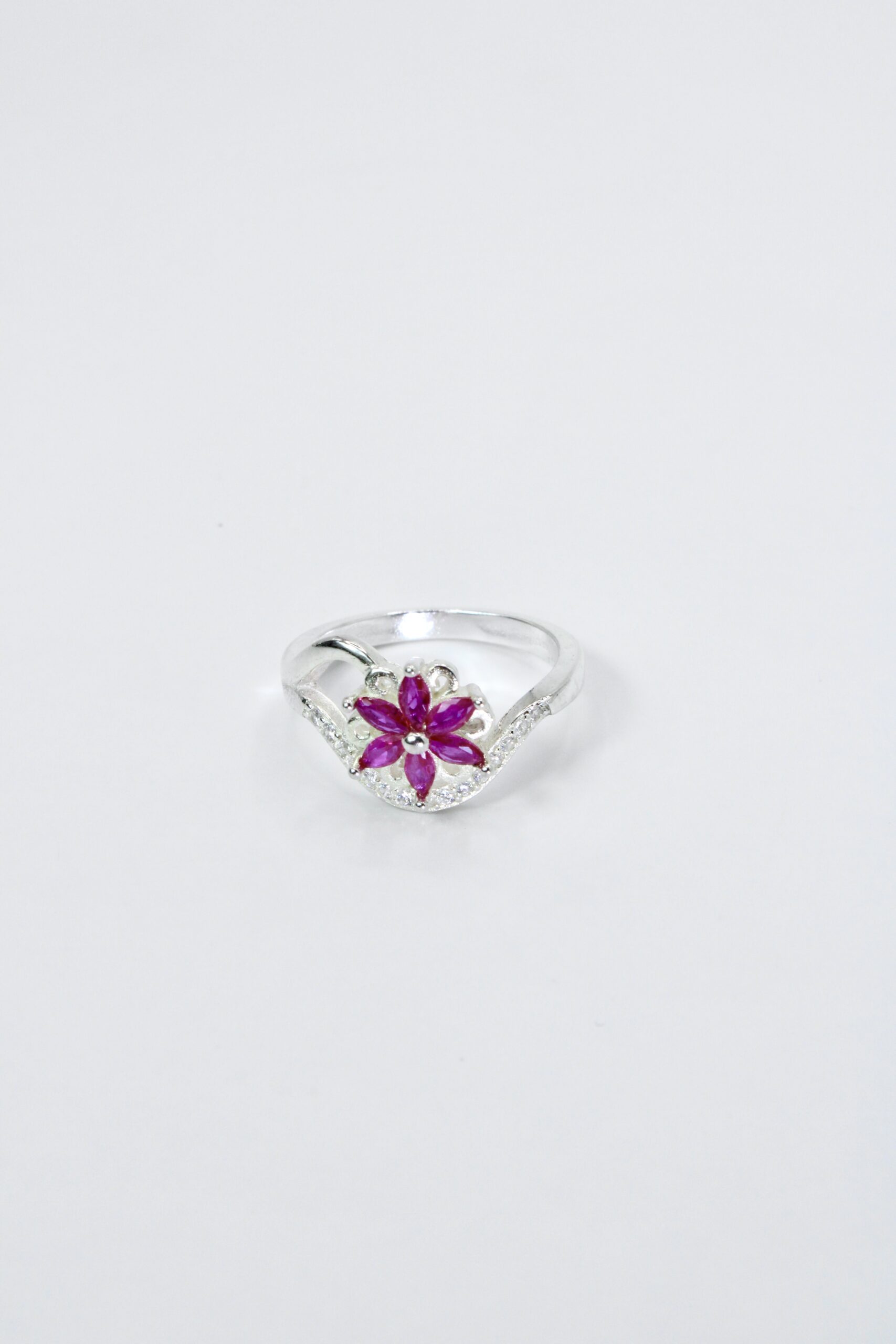 Anillo de Plata 925 Flor Rosa