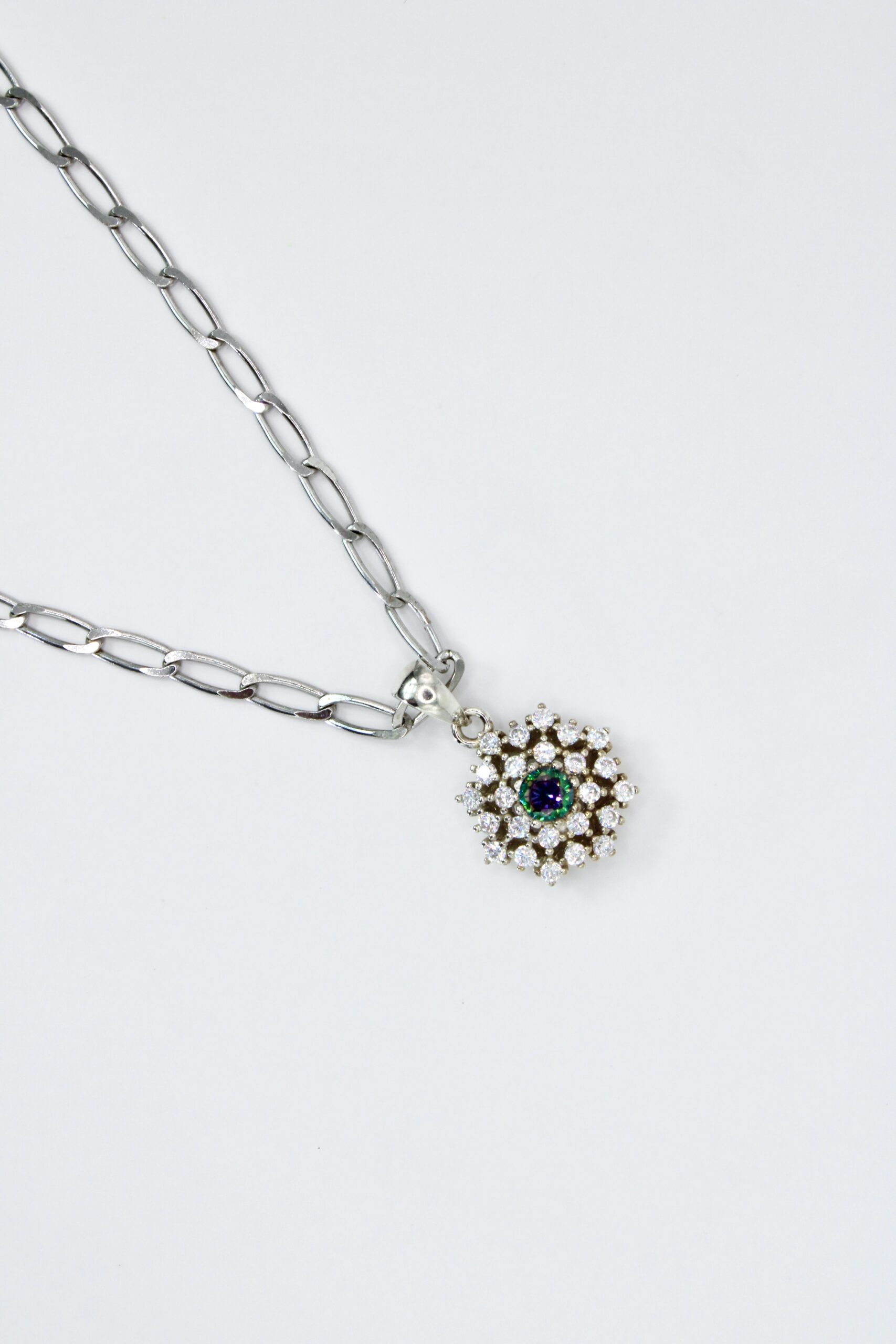 Juego Dije Y Aretes de Plata 925 verde