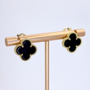 Aretes Trebol Plata 925 con Baño de Oro
