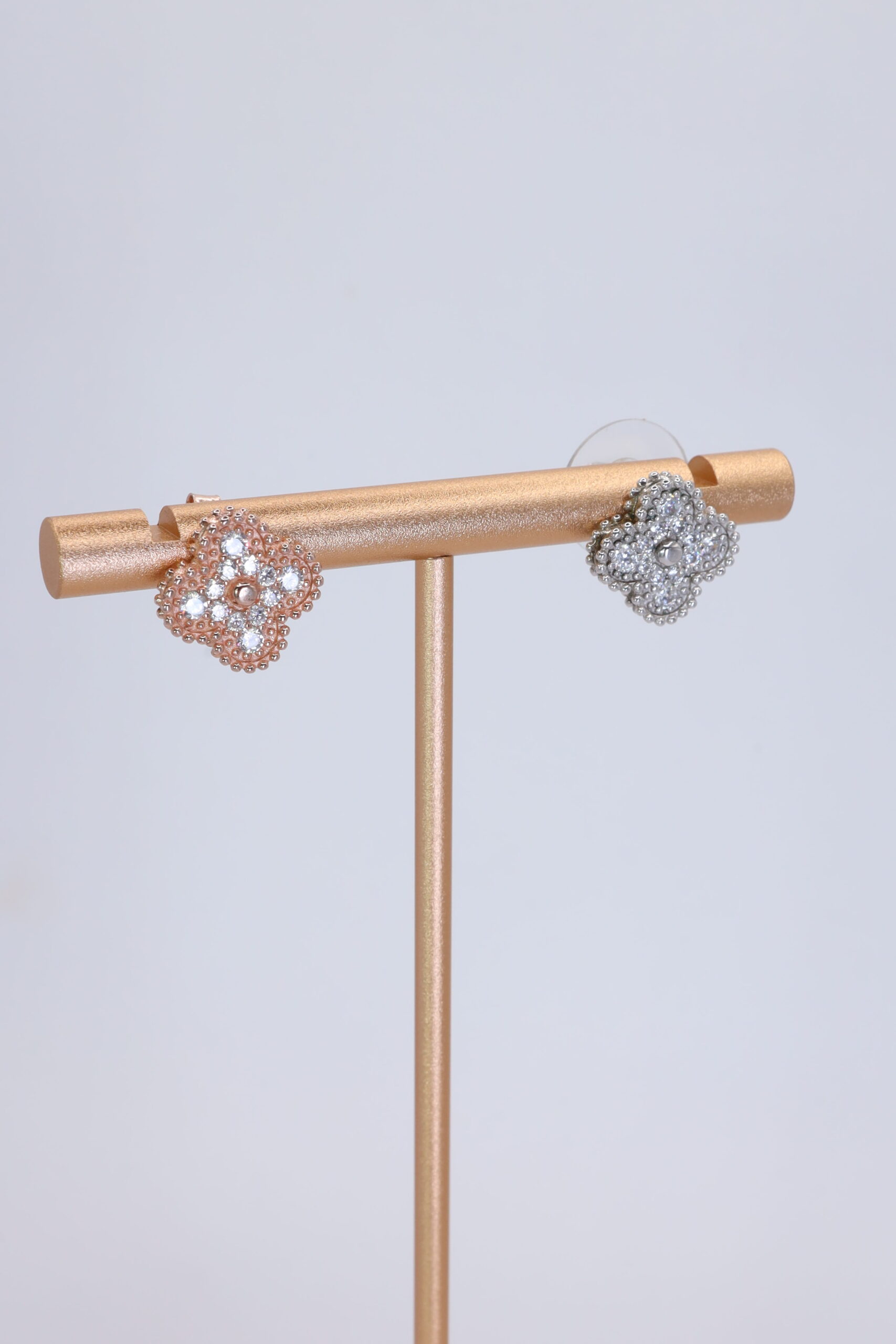 Aretes Trebol Plata 925 Baño de Oro