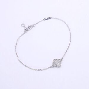 Pulsera De Corazon Oro Blanco 18k