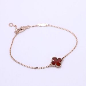 Pulsera De Trebol Oro Rosado 18k