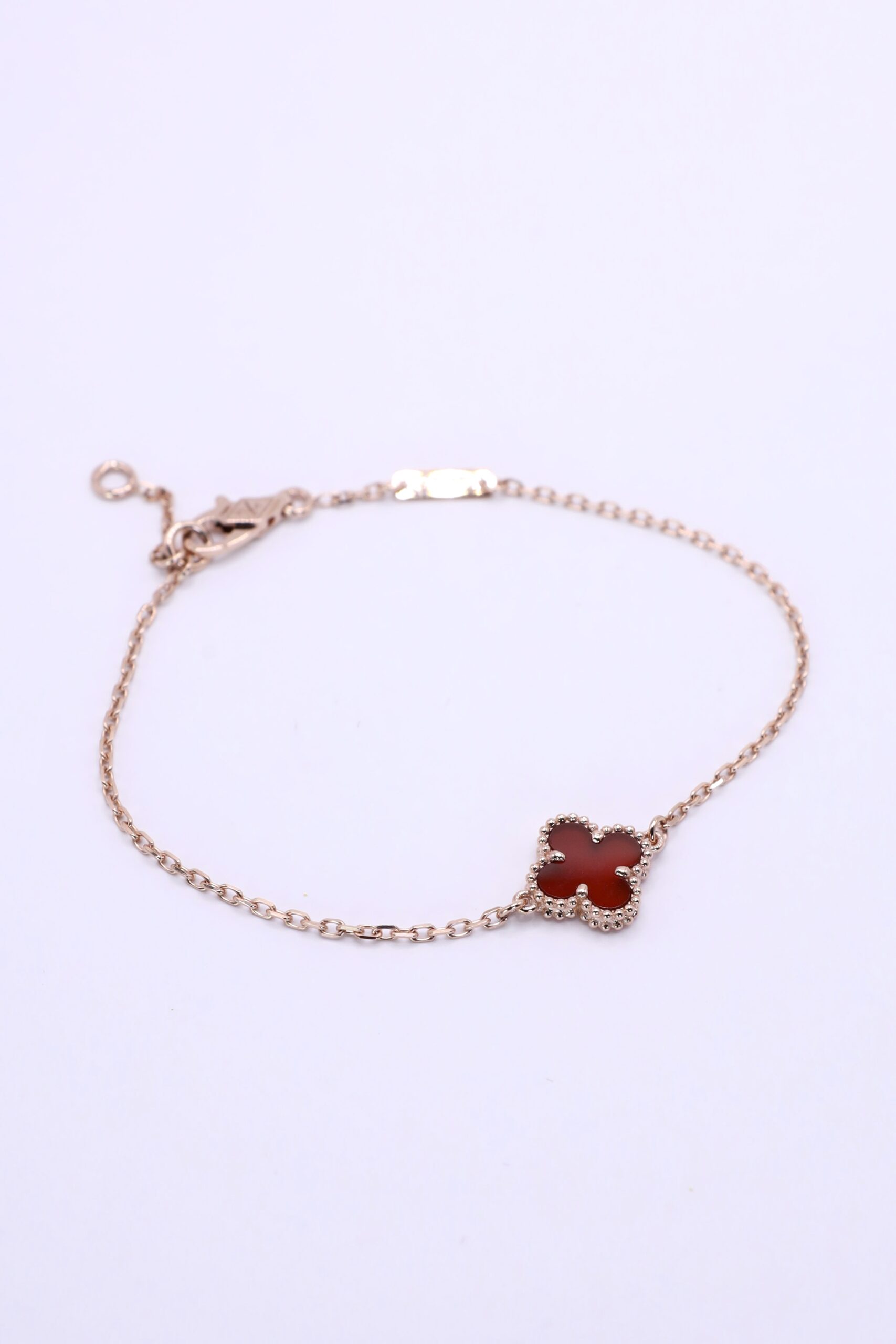 Pulsera De Trebol Oro Rosado 18k